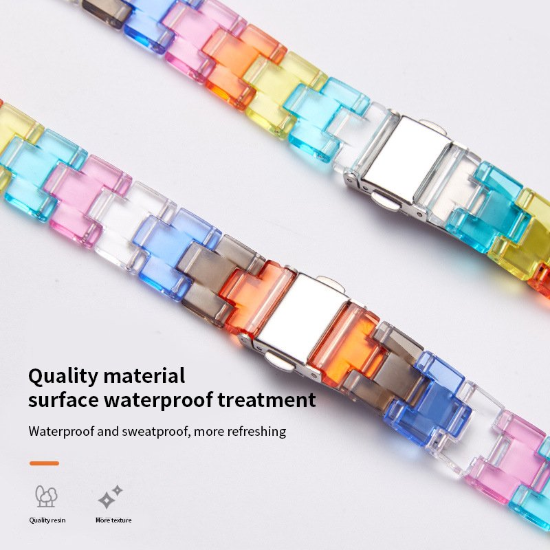 HMJ Replacement Strap Stainless Steel Buckle Smart Watch Band Acrylic Watch Strap For Apple Watch