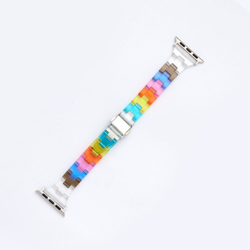 HMJ Replacement Strap Stainless Steel Buckle Smart Watch Band Acrylic Watch Strap For Apple Watch
