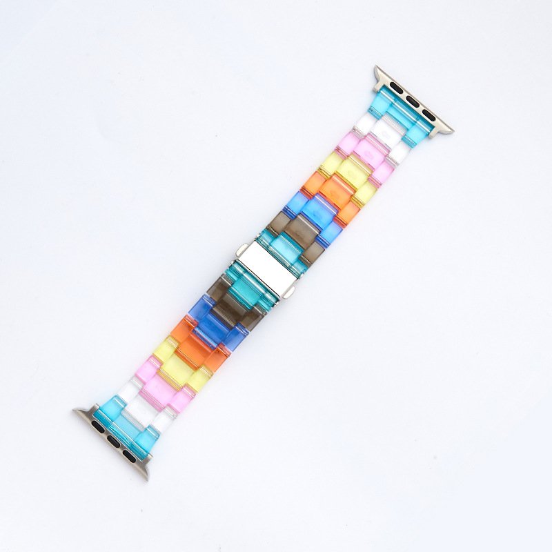 HMJ Replacement Strap Stainless Steel Buckle Smart Watch Band Acrylic Watch Strap For Apple Watch