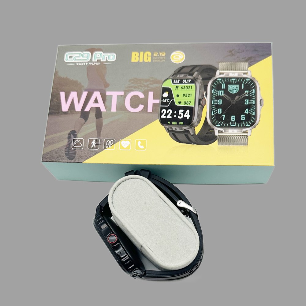 C29 pro 49MM Smart watch 24K Gold HD screen Wireless charging Stainless steel real buckle screw C9UltraMax smartwatch C29pro