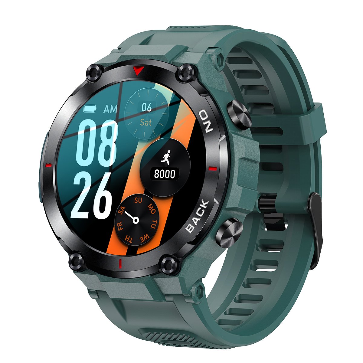 K37 GPS Smart Watch Men 1.32IPS 480mAh Fitness Tracker 24/7 Heart Rate IP68 Waterproof Blood ox Outdoor Sport Smartwatch