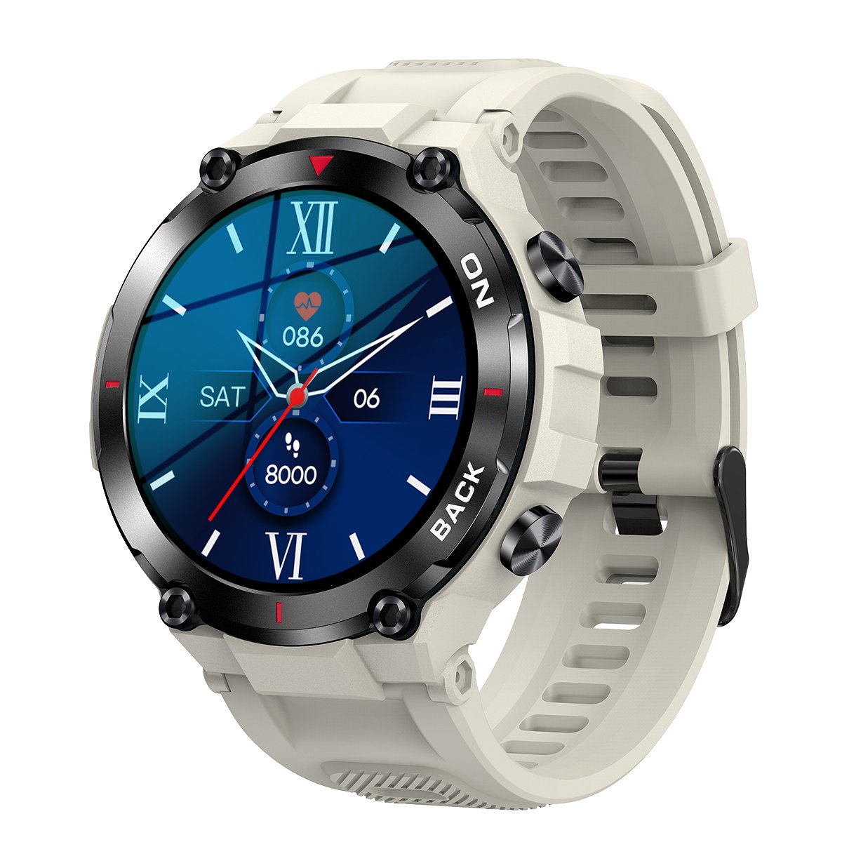 K37 GPS Smart Watch Men 1.32IPS 480mAh Fitness Tracker 24/7 Heart Rate IP68 Waterproof Blood ox Outdoor Sport Smartwatch