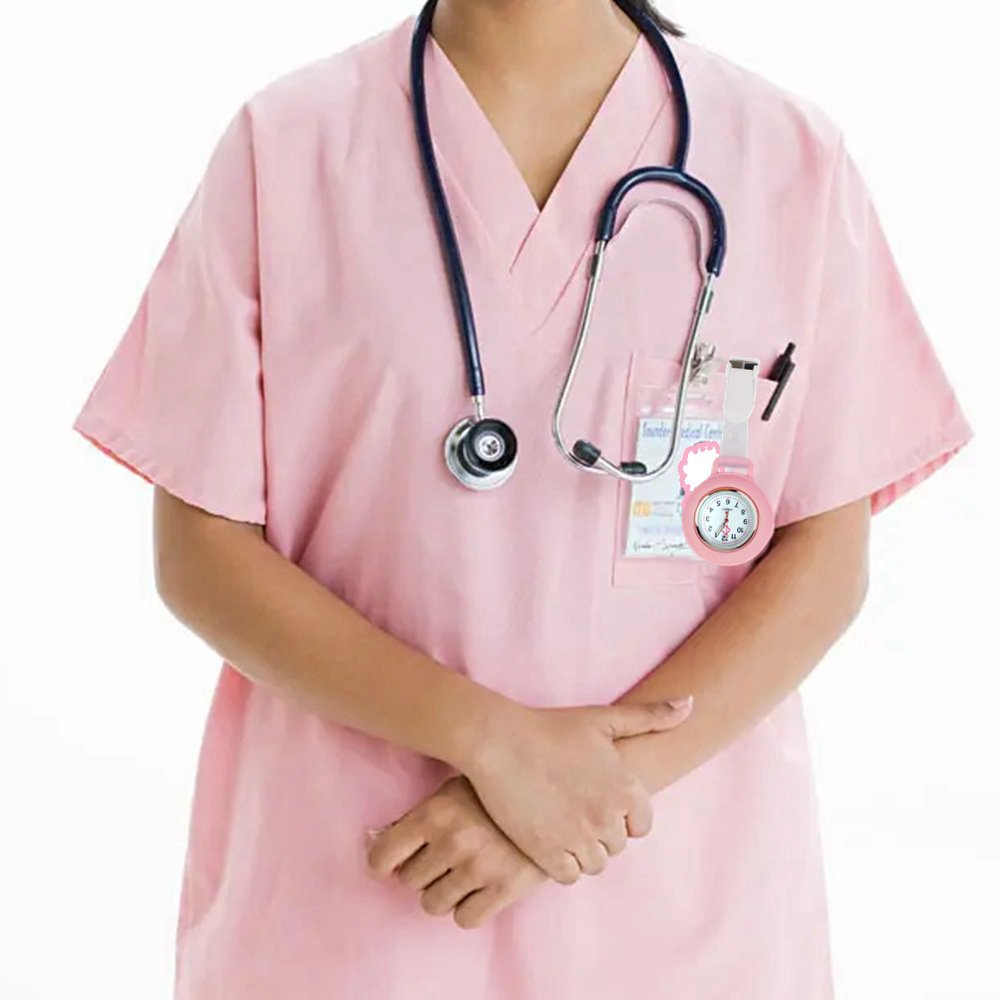 Medicine Health Care Nurse Doctor Hospital Medical Students Solid Silicone Clips On Simple FOB Hang Pocket Watches Clock Gifts