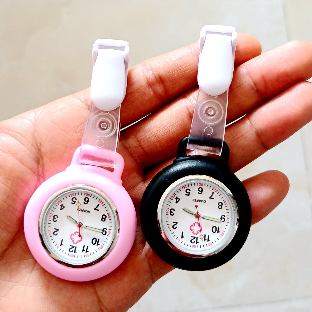 Medicine Health Care Nurse Doctor Hospital Medical Students Solid Silicone Clips On Simple FOB Hang Pocket Watches Clock Gifts