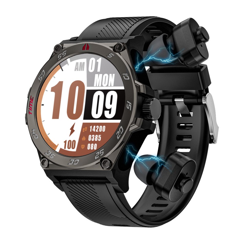 BT Calling Music Player TWS Earphone LC18 Smart Watch Wireless Earbuds Blood Oxygen Anti-Lost Sleep Monitor Waterproof Bracelet