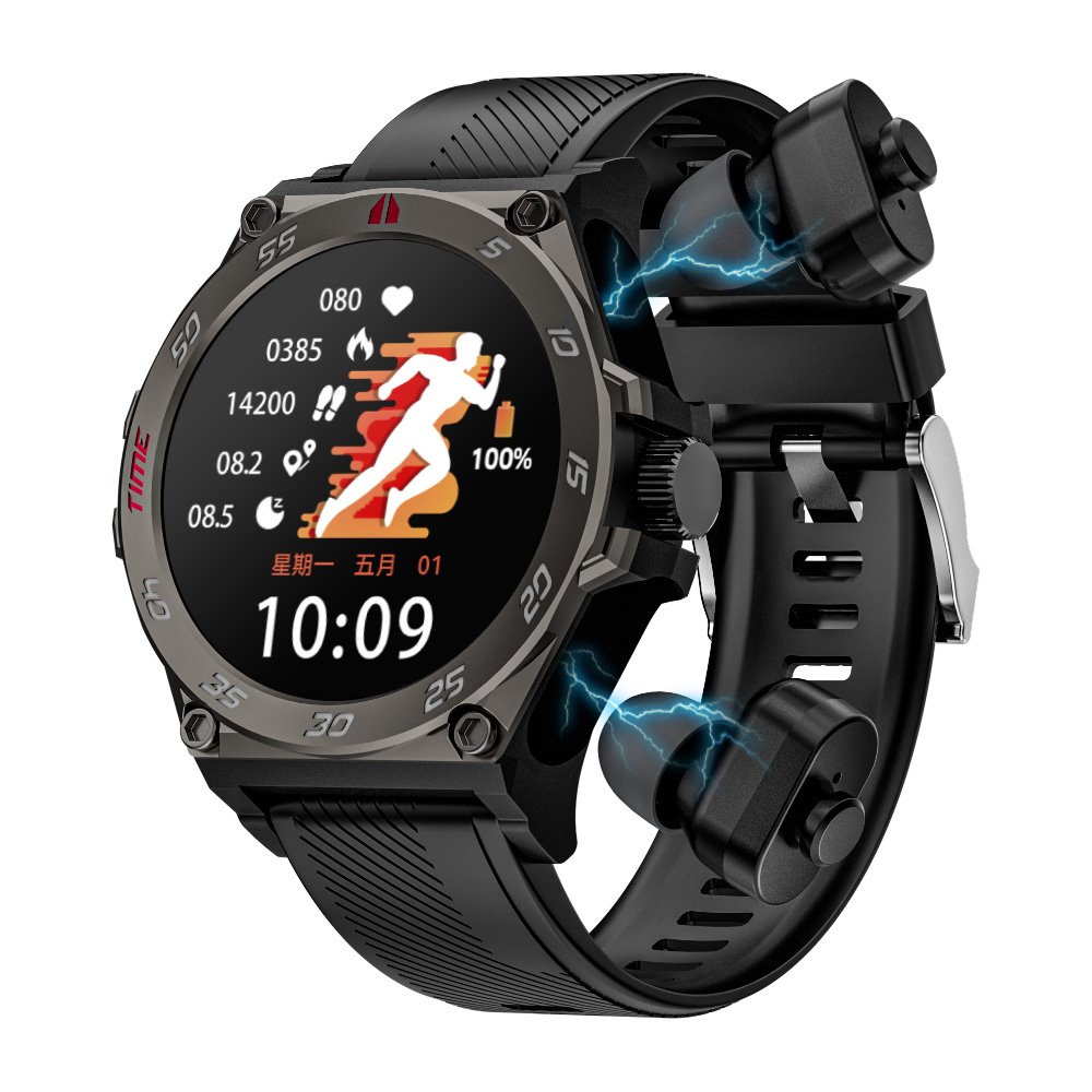 BT Calling Music Player TWS Earphone LC18 Smart Watch Wireless Earbuds Blood Oxygen Anti-Lost Sleep Monitor Waterproof Bracelet