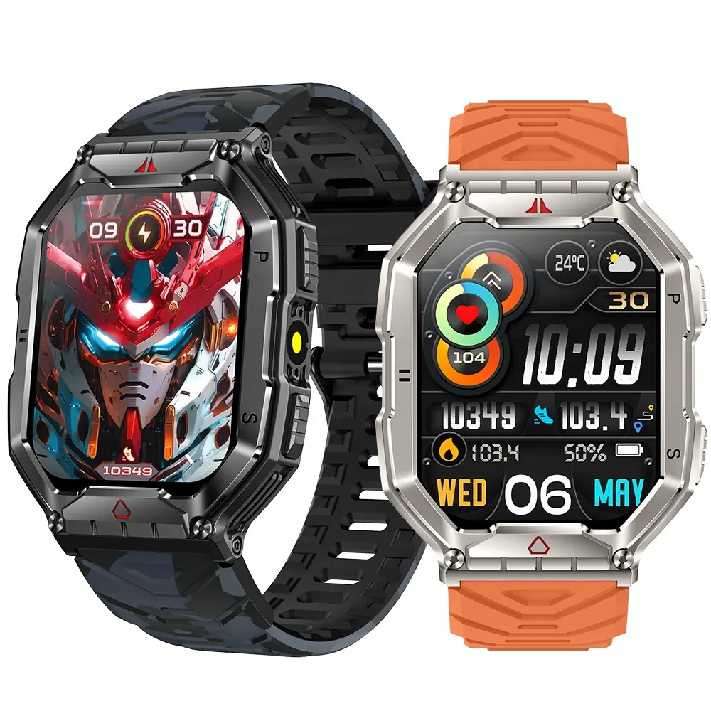 Kr82 Sports Smart Watch Men bt Calls Lifestyle Waterproof Altitude Air Pressure Compass Function Outdoor Smartwatch