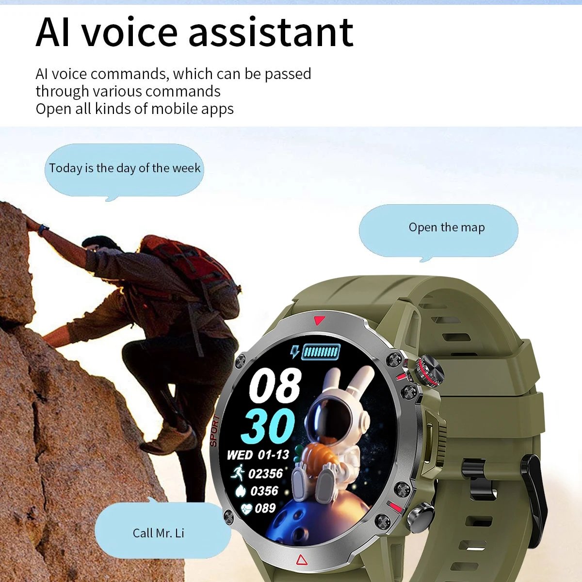 S611 Smart Watches Large Battery Heart Rate Blood Relogio Smartwatch Round Display Wearable Devices