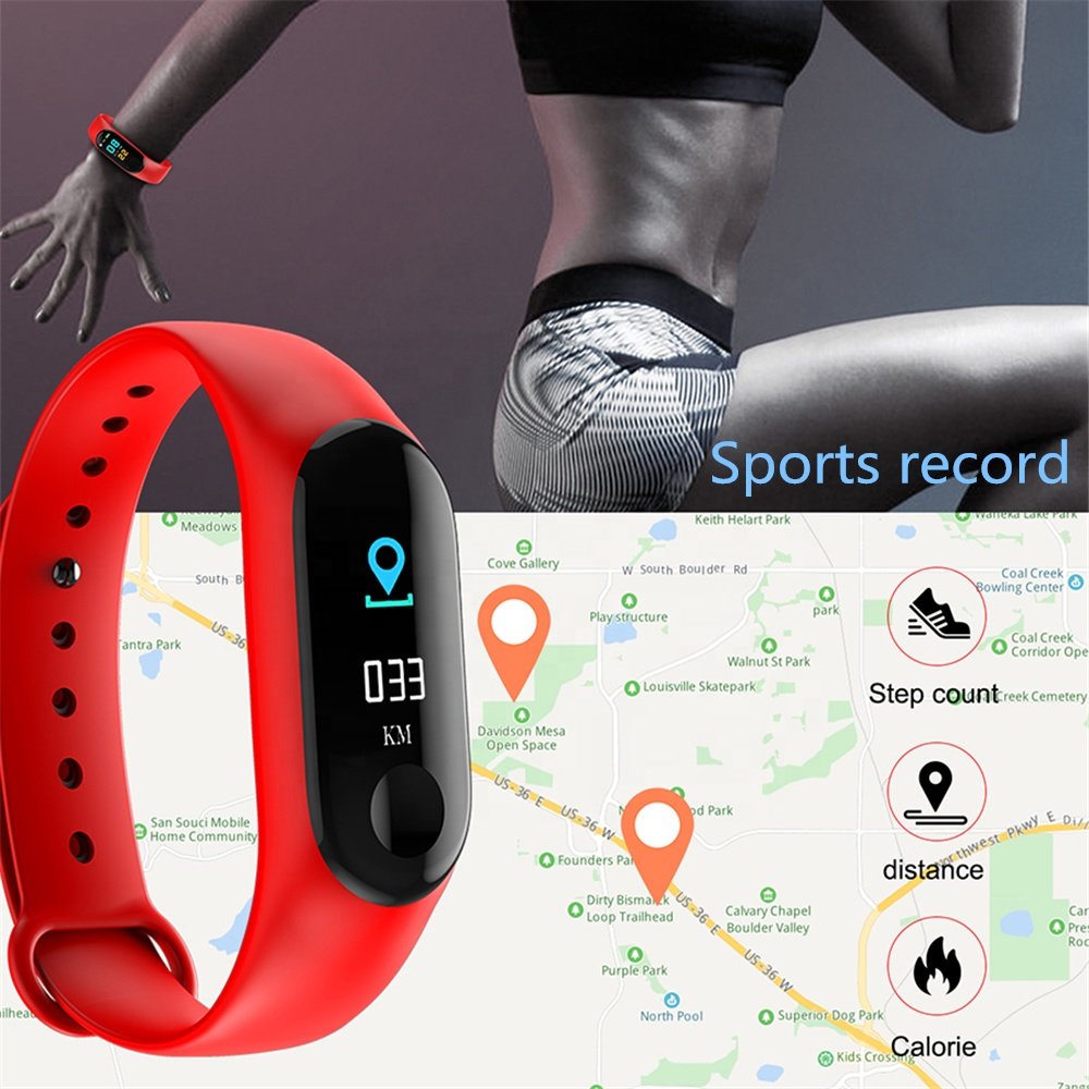 New style fashion Heart rate monitor pedometer blood pressure fitness tracker cheap m3 smart watch band bracelet