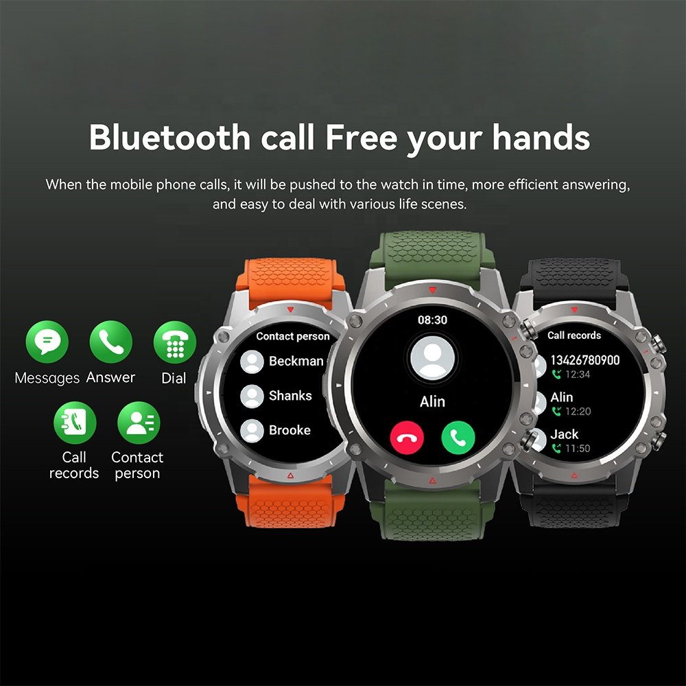 DM52 Sport Outdoor Smart Watch 2023 Big Round Screen Smartwatches for Men Fashion IP68 280mAh BT Call Smartwatch