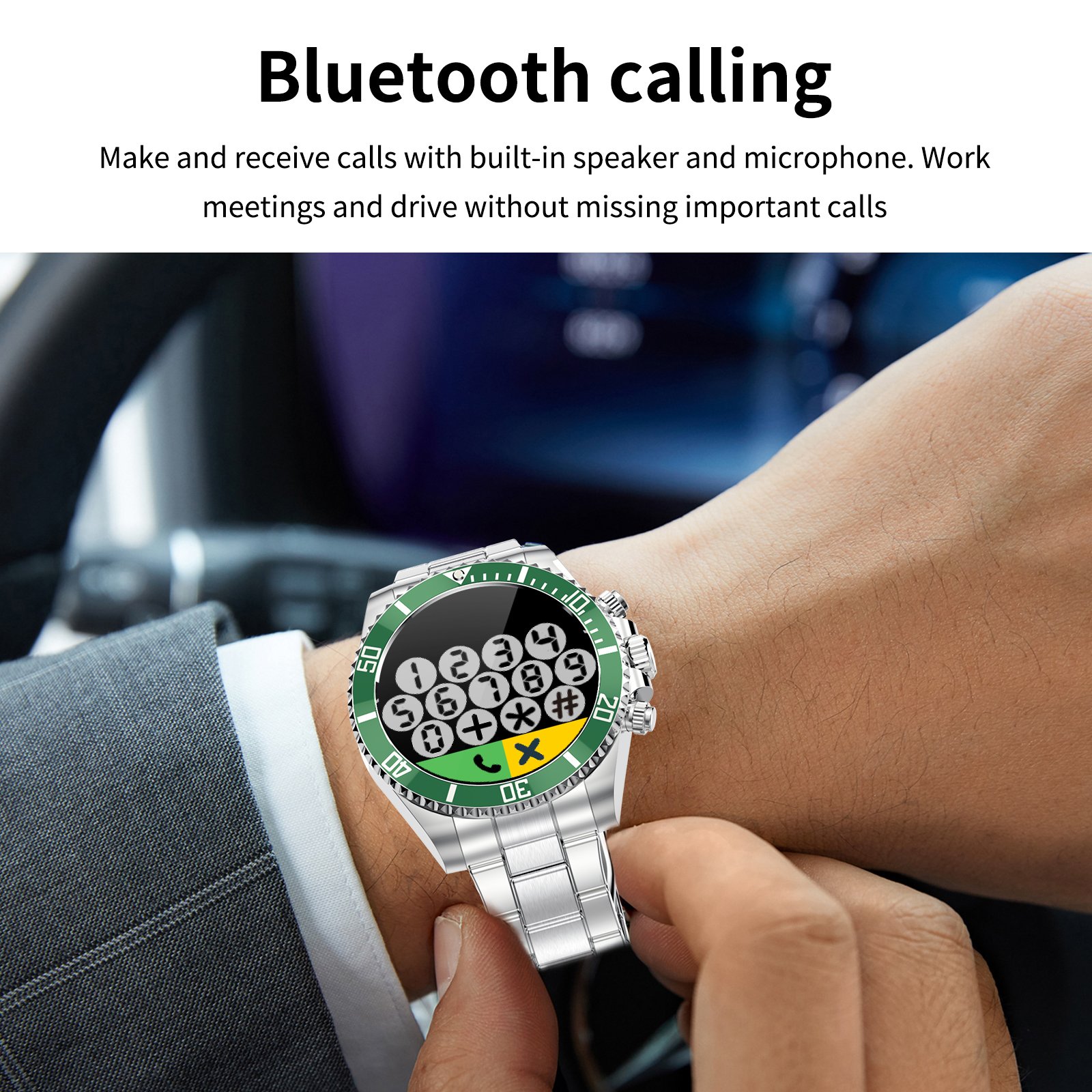 New products smartwatch AW12 round screen metal band ip67 waterproof smart watch BT call heart rate sport wristband for men