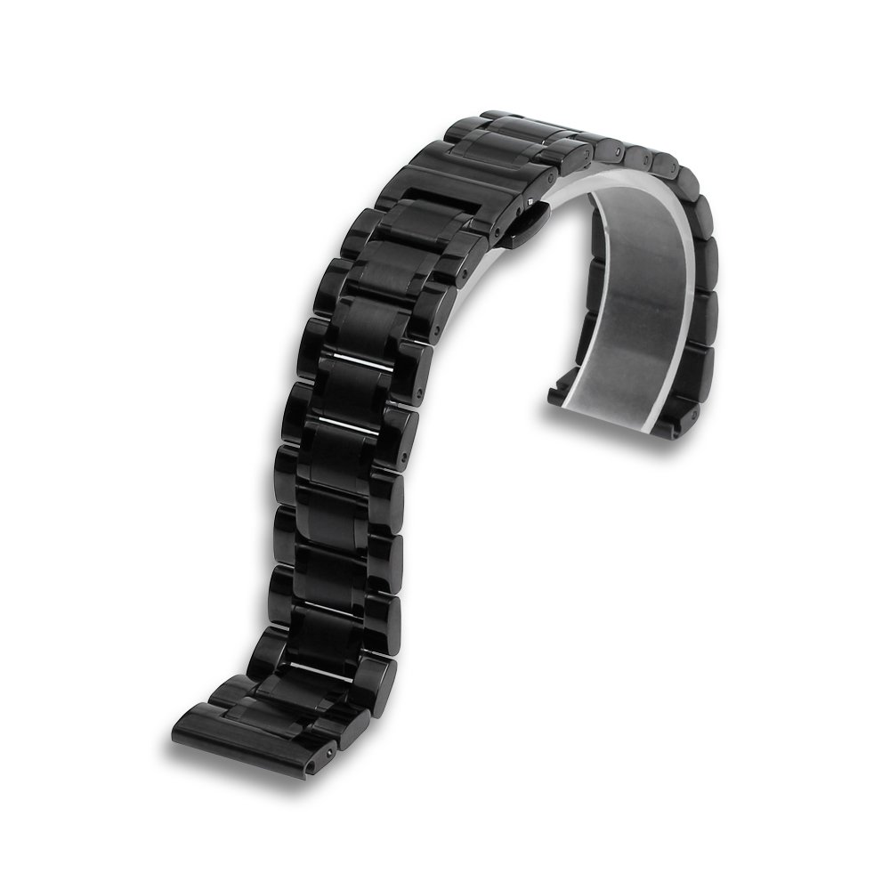 Luxury Black Metal stainless steel watch band Wrist Watch Bracelet suitable for smart watch series 7 6 5 4 3 2 1