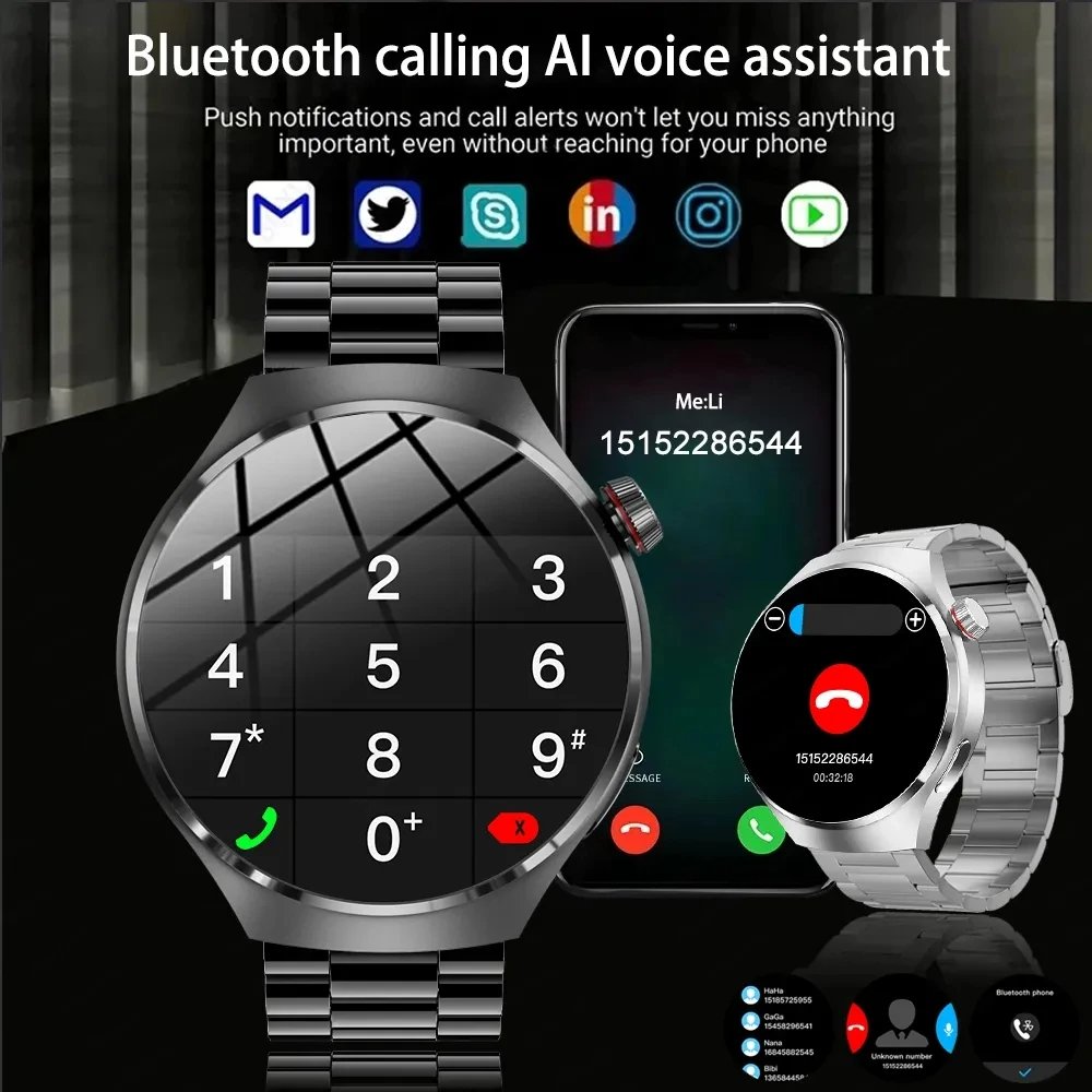2024 New GT4PRO Smart Watch Men Watch 4 Pro AMOLED HD Screen GPS NFC Heart Rate Sports Smart Watch