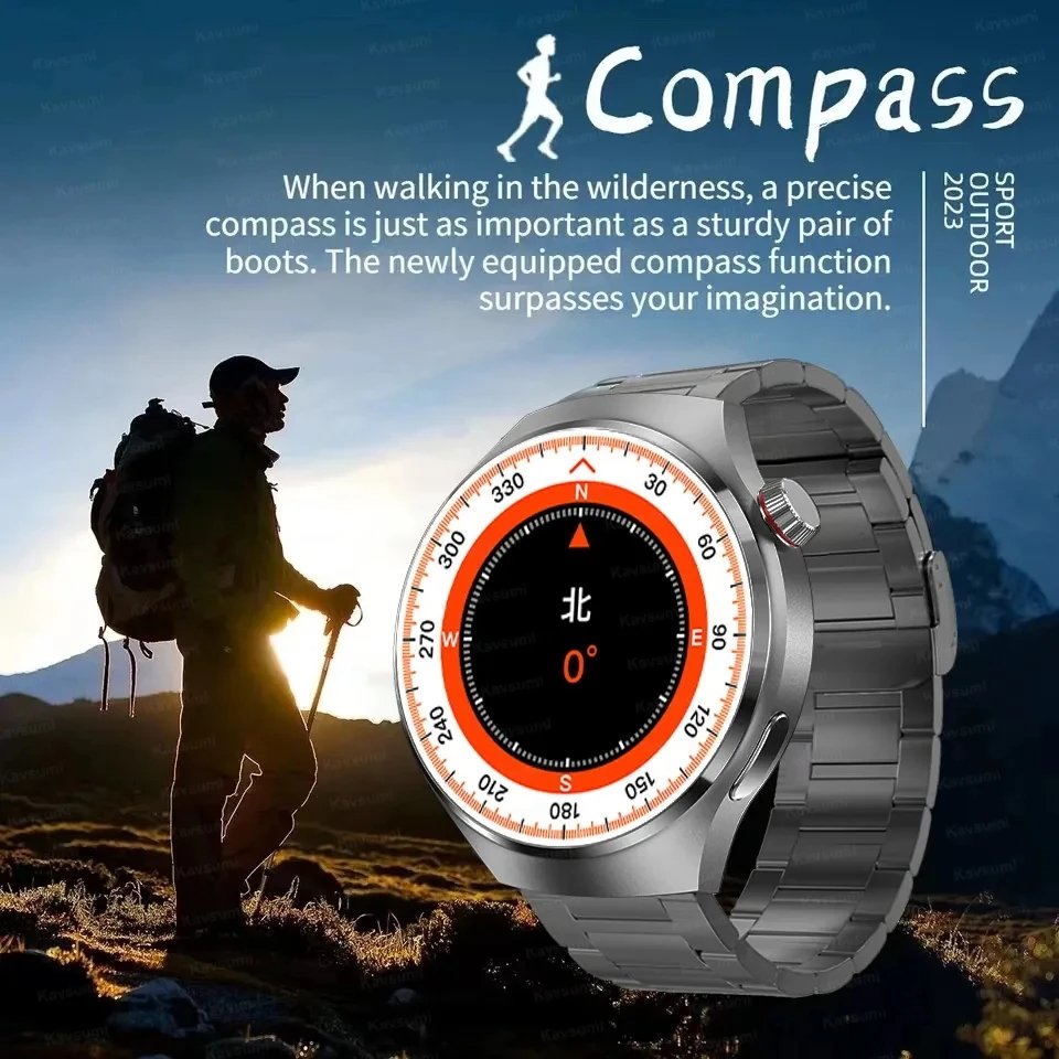 2024 New GT4PRO Smart Watch Men Watch 4 Pro AMOLED HD Screen GPS NFC Heart Rate Sports Smart Watch