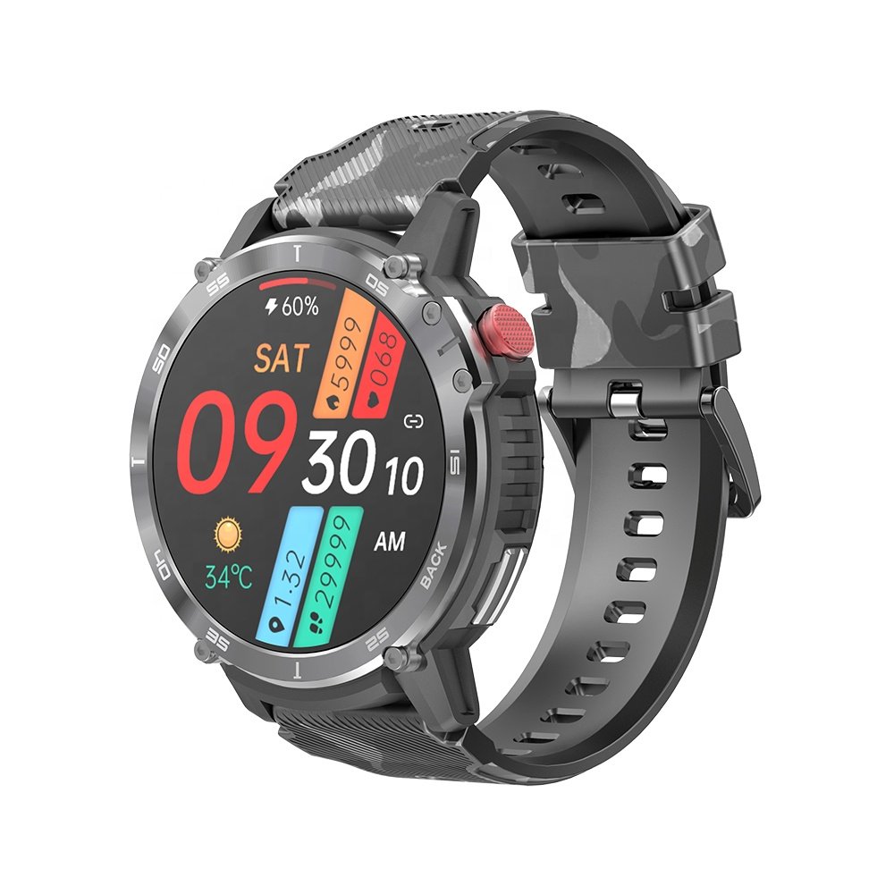 1.6 Inch Round Screen Sport Smart Watch C22 with Long Battery Life IP68 Waterproof BT Call Heart Rate Fitness C22 Smartwatch