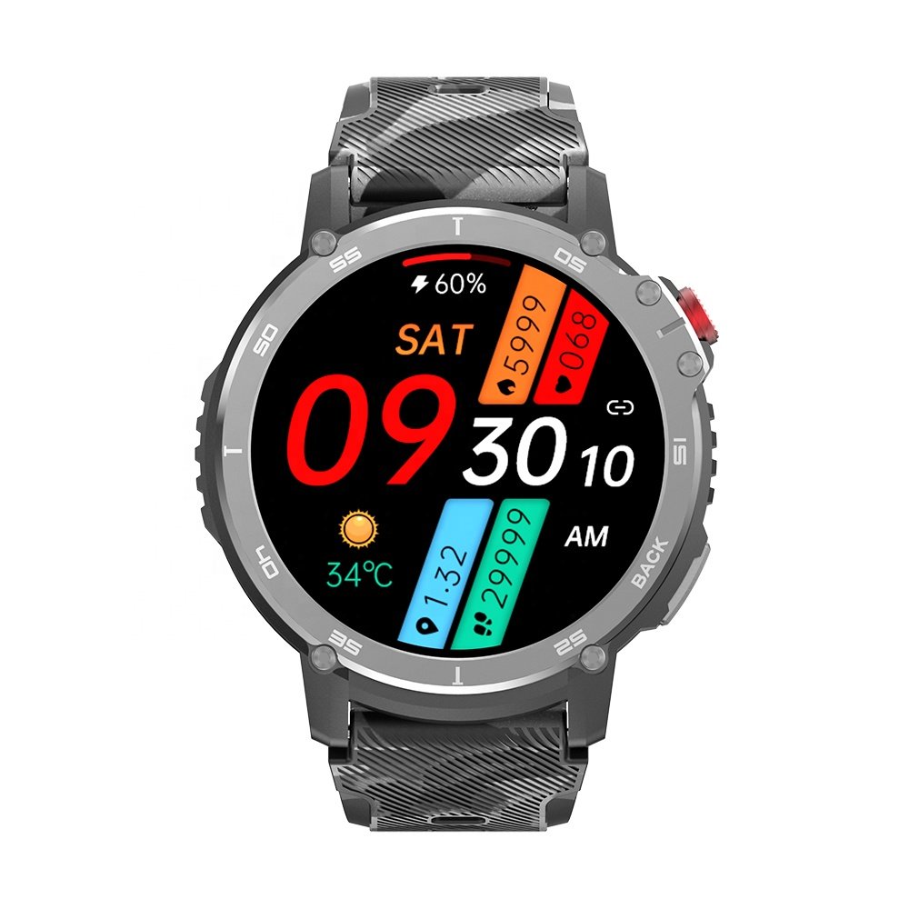 1.6 Inch Round Screen Sport Smart Watch C22 with Long Battery Life IP68 Waterproof BT Call Heart Rate Fitness C22 Smartwatch