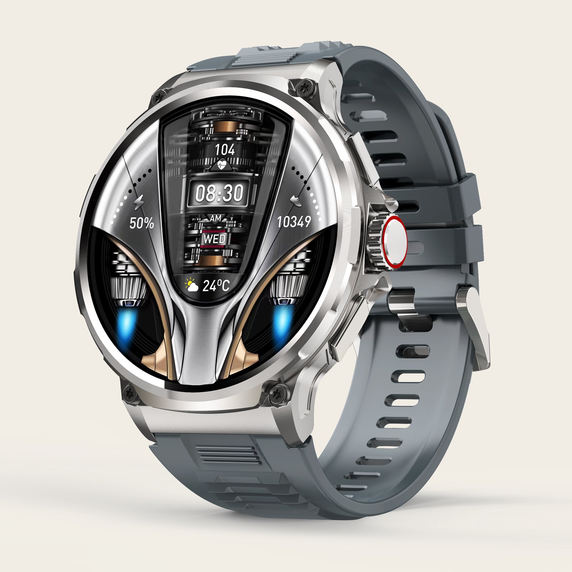 V69 Smart Watch for Men Waterproof 1.85'' Large Screen BT Calling Notification Reminder Premium Health Monitor Men's Smartwatch