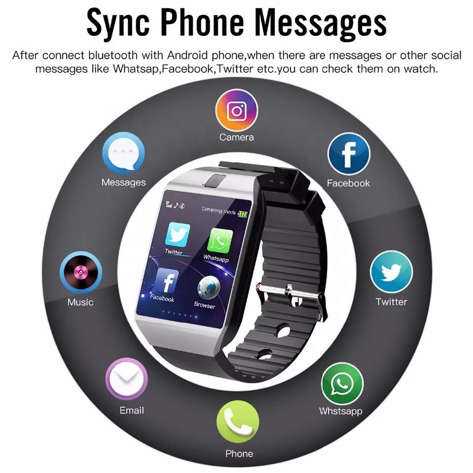 Smart Watch DZ09 with Touch Screen camera TF card smartwatch dz09 smart watch