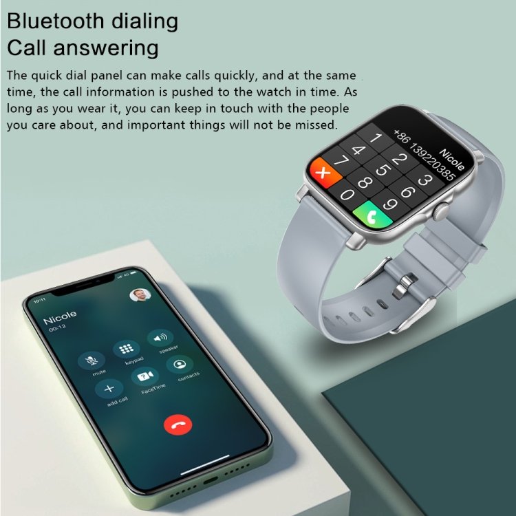 GT30 1.69 inch TFT Screen Smart Watch IP68 Waterproof Heart Rate Blood Pressure Monitoring Sports Smart Watch
