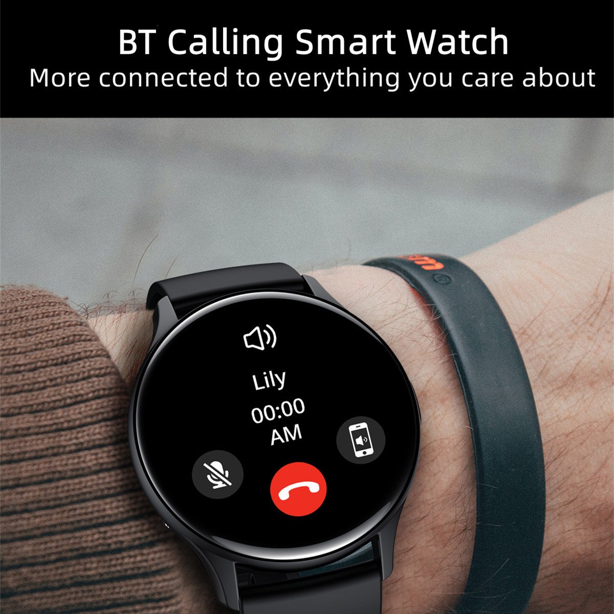 Maxtop Fashion Round AMOLED Smartwatch Calling Function Android Smart Watch Mens Waterproof Touch Sport Fitness Smart Watches