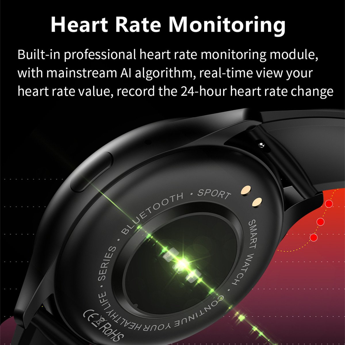 Maxtop Fashion Round AMOLED Smartwatch Calling Function Android Smart Watch Mens Waterproof Touch Sport Fitness Smart Watches
