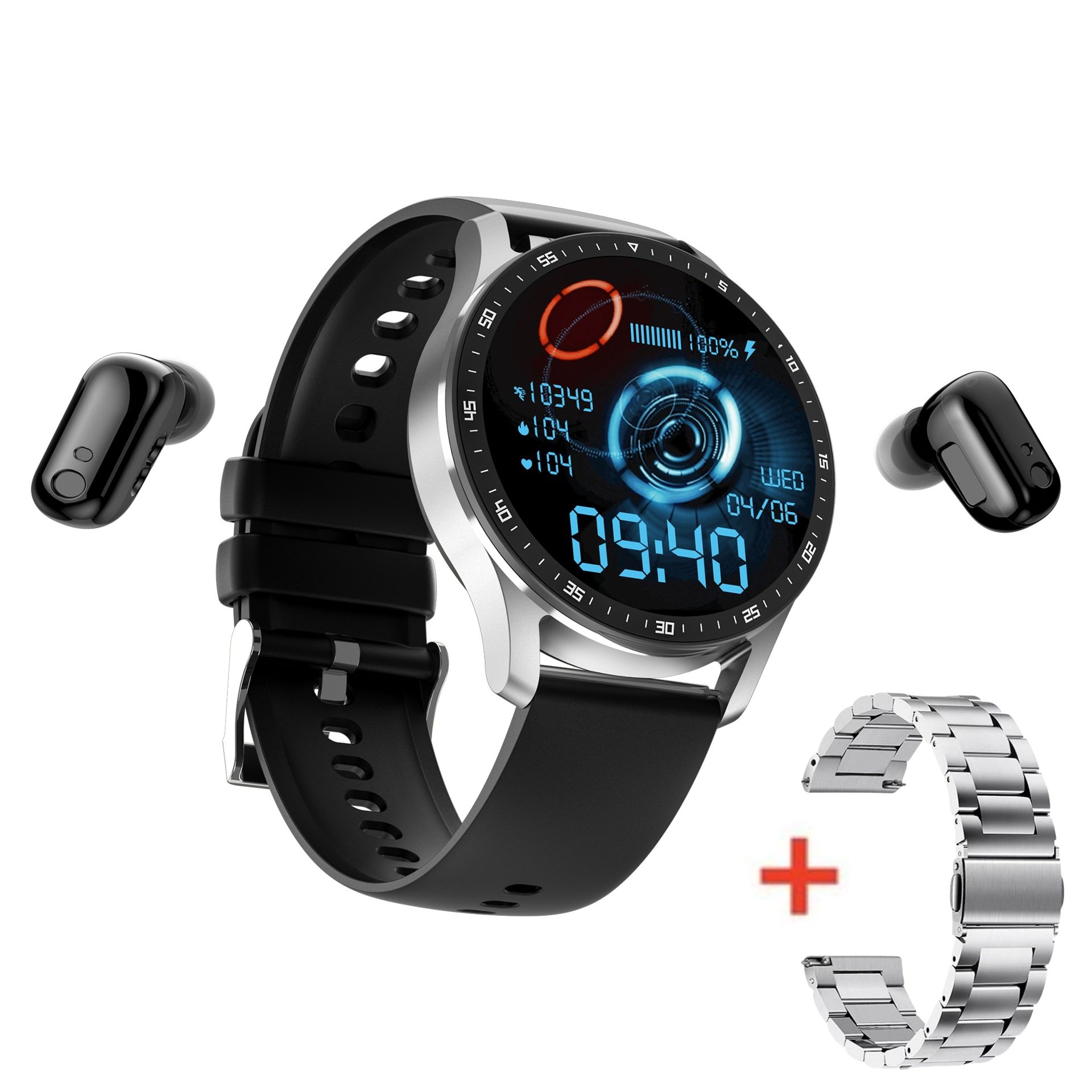 Smart Watch Tws Bt Call 2 In 1 With Earphones Support Breathing Training Waterproof Motion Track D8E Fashion Smartwatch