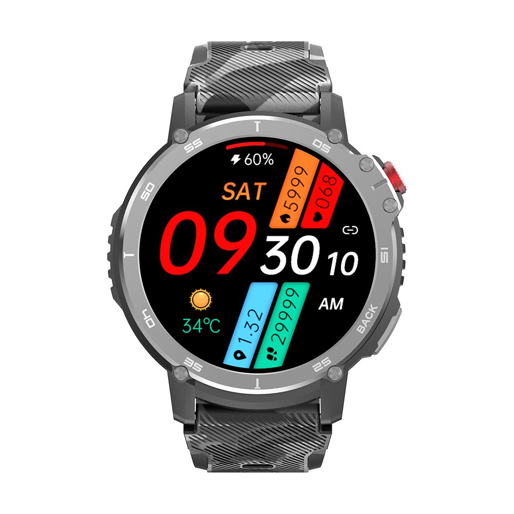 2023 Big Memory Smart Watch C22, 1.6inch HD 400*400 Display 4GB+4GB IP68 Waterproof Voice Assistant Fitness Tracker