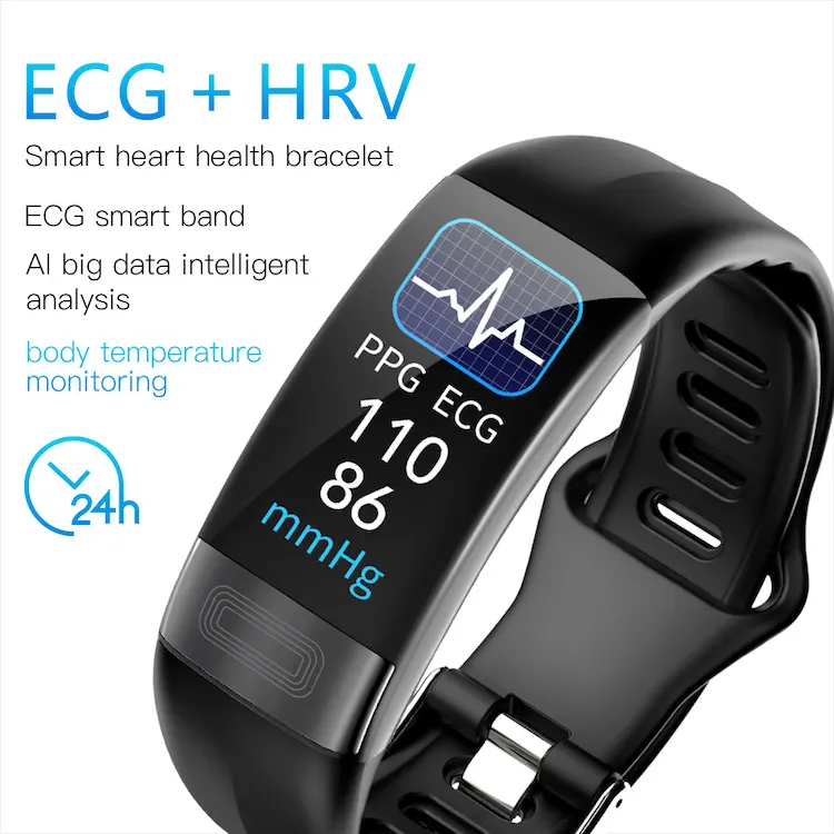 P11 Plus Smart Bracelet Body Temperature Monitoring Smart Wristband ECG PPG Smart Watch Heart Rate Blood Pressure Bracelet