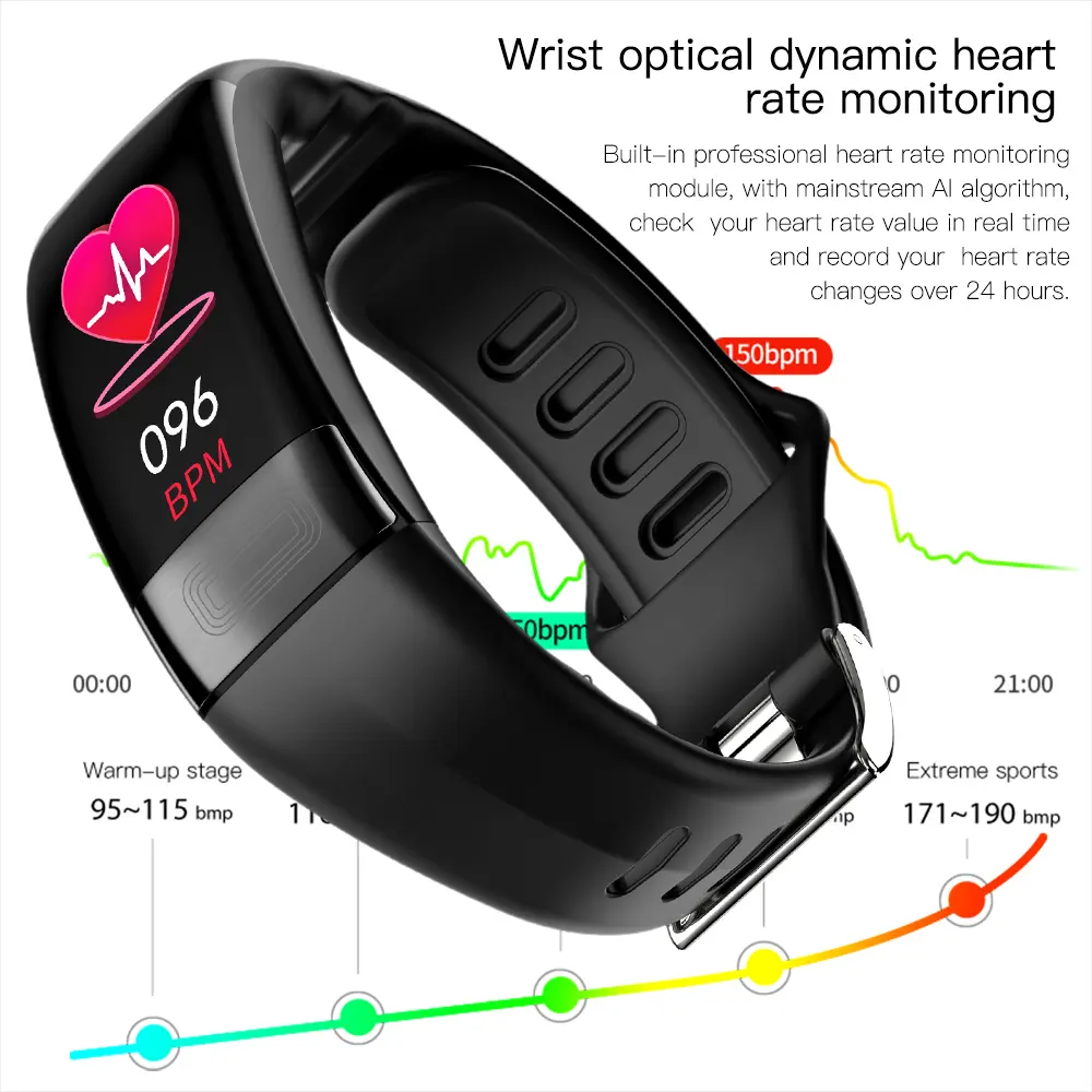 P11 Plus Smart Bracelet Body Temperature Monitoring Smart Wristband ECG PPG Smart Watch Heart Rate Blood Pressure Bracelet
