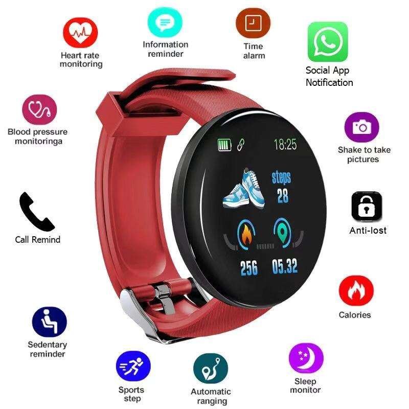 2024 D18 Smart Bracelet Men Women Blood Pressure Heart Rate Smartwatch IP68 Sport Smart Watch Fitness Tracker reloj inteligente