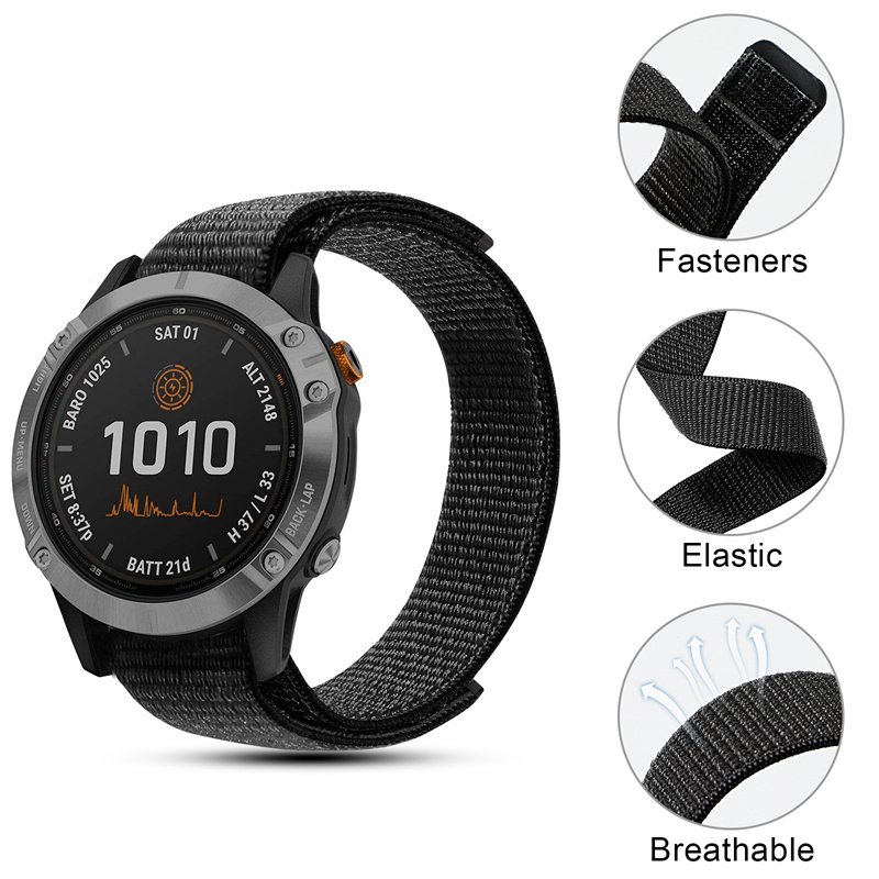 New 22mm 20mm 26mm Fabric Braided Nylon Smart Watch Band For Garmin Fenix 7 7S 7X 6 6s Strap For Samsung Galaxy Watch 5 4 3