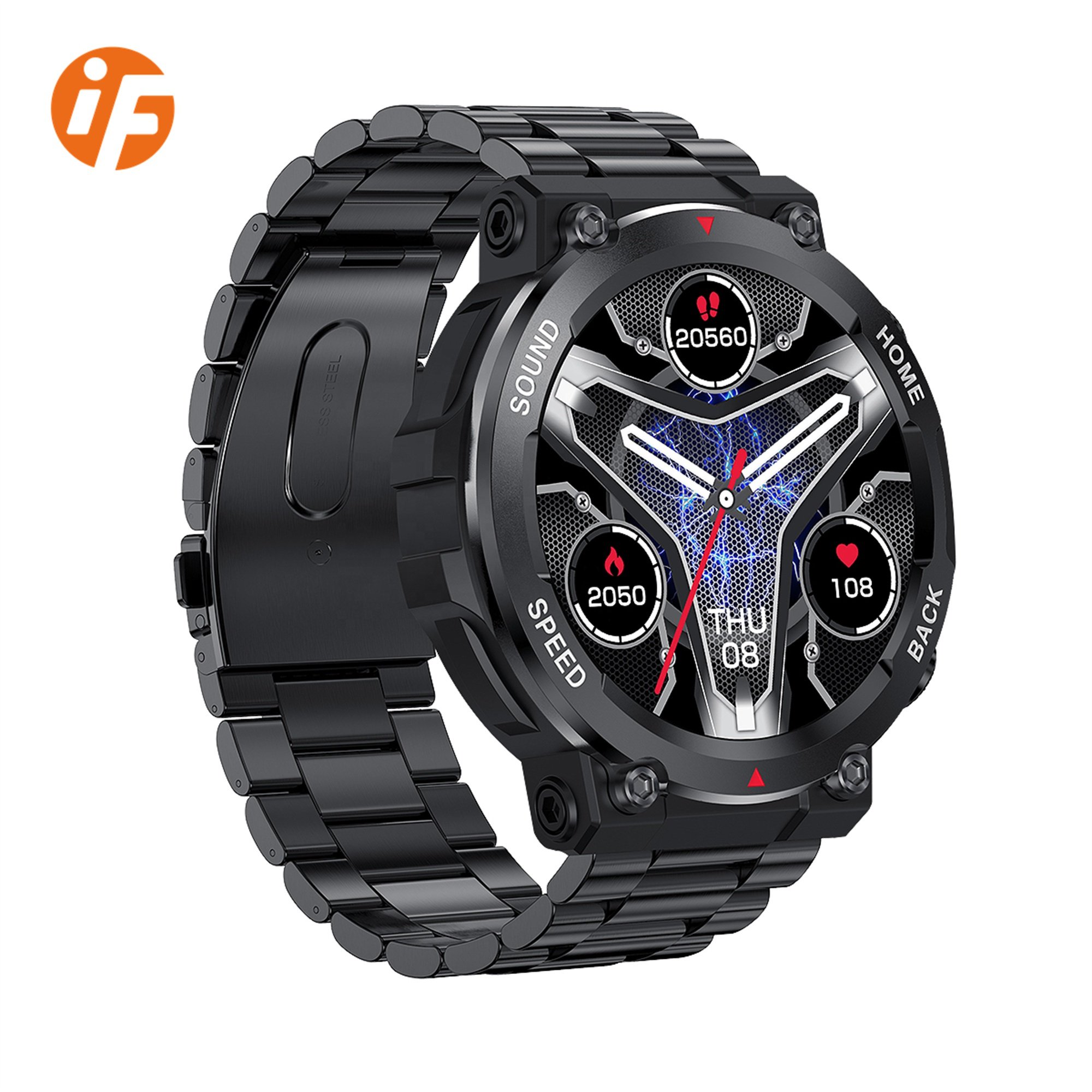 INNOFOVO Outdoor I96 Smartwatch 2023 Stainless Steel Reloj Rugged BT Smart Watch