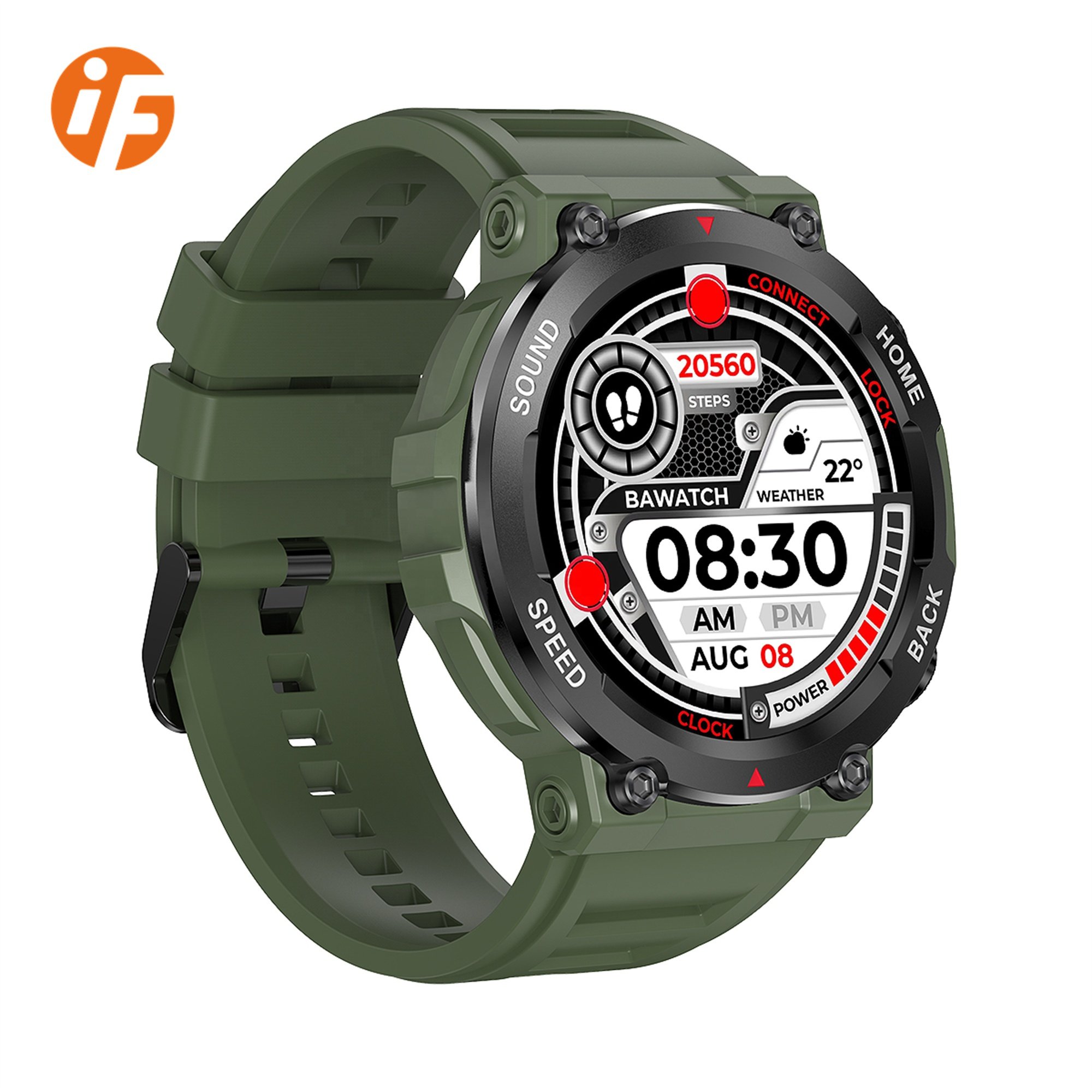 INNOFOVO Outdoor I96 Smartwatch 2023 Stainless Steel Reloj Rugged BT Smart Watch