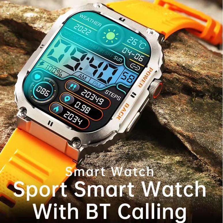 2024 Outdoor K57 pro men smart watch 400mAh Heart Rate Monitor Timer Weather waterproof Sport Smartwatch