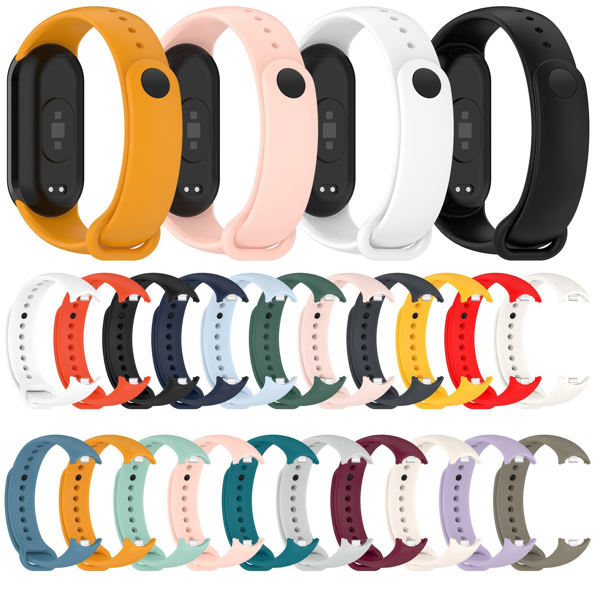 Tschick Colorful Silicone Strap For Xiaomi Band 8 9 Bracelet Smart Watch Replacement Wristband for mi band 8 9 Strap