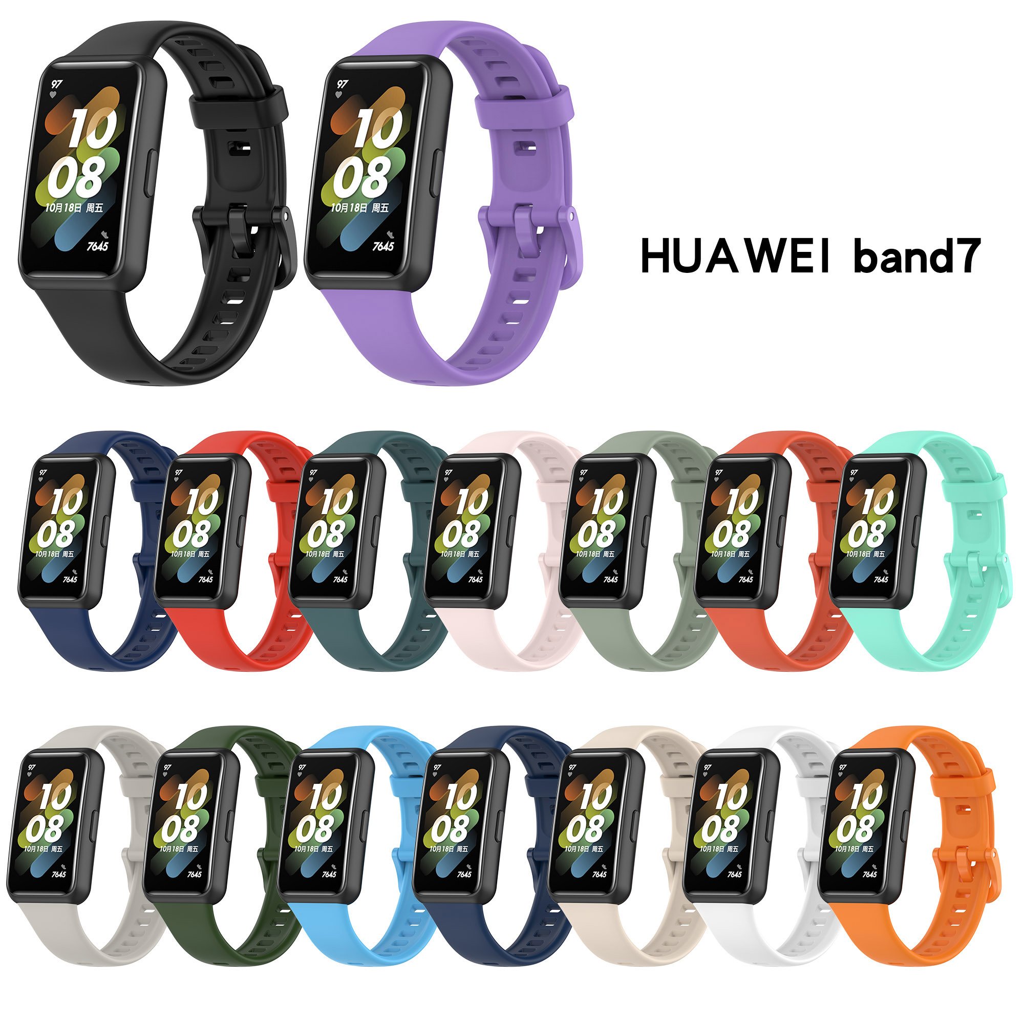 New arrival offical huawei band 7 silicone TPU sport smart Watch Strap Bracelet Correa For huawei band 7