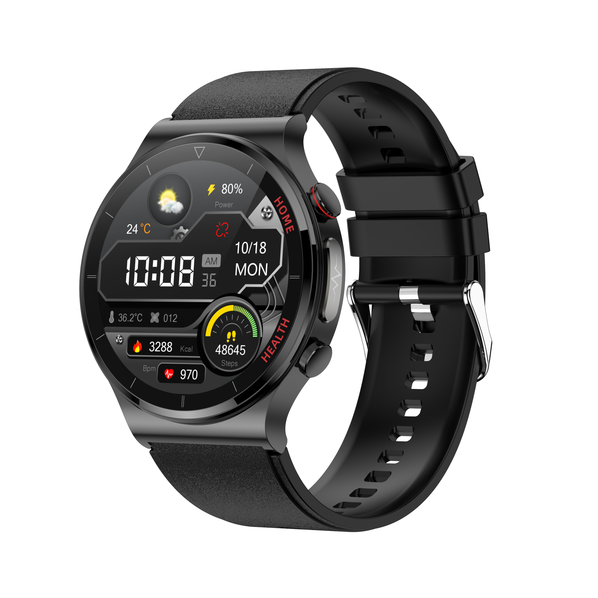 Waterproof Health Monitoring Round Smart Watch Sport Smart Watches Men Smart Watch