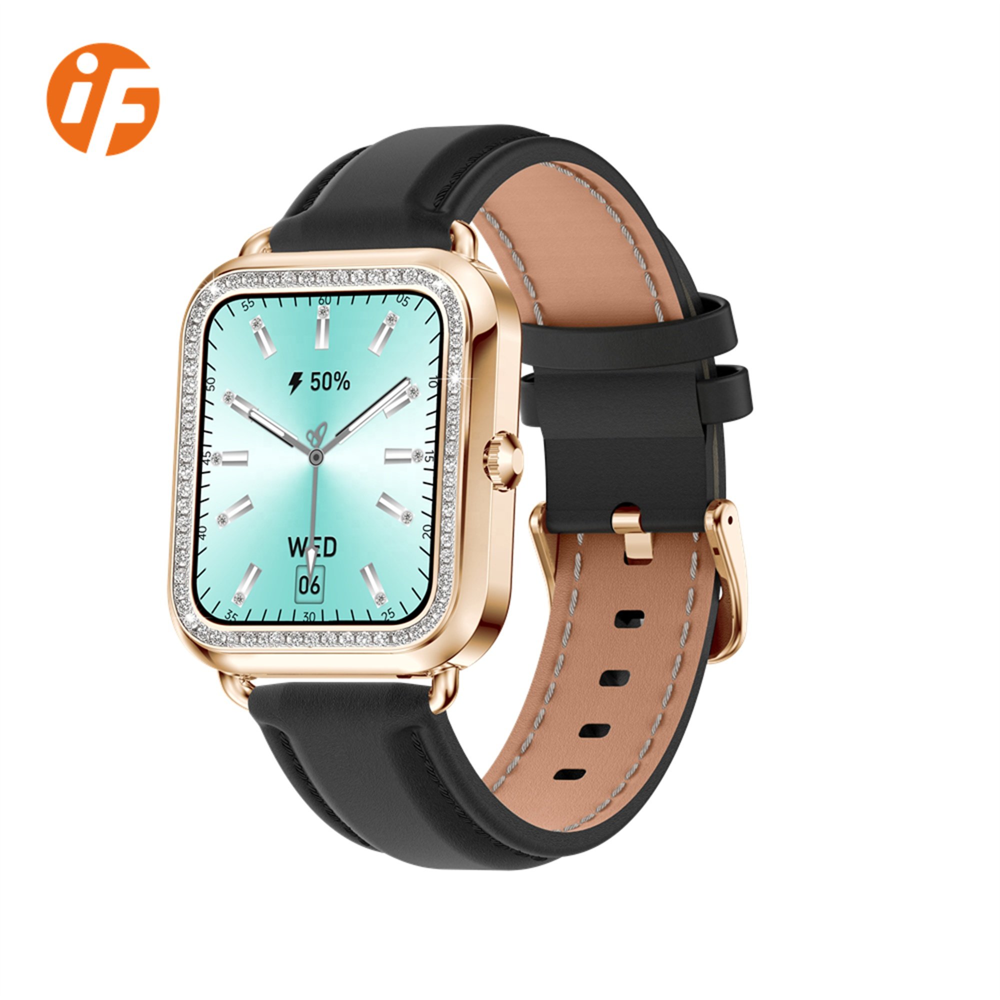 Fashion INNOFOVO Lady Leather Square Quartz Watch Ladies Casual Luxury Smart Watch Women