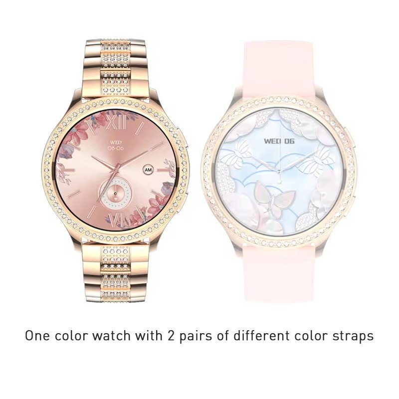 2024 Woman arrival New Lady Smartwatch Bracelet Two Straps BT Call Fitness Bracelet Tracker 1.32 Inch AK53 Smart Watch For Women
