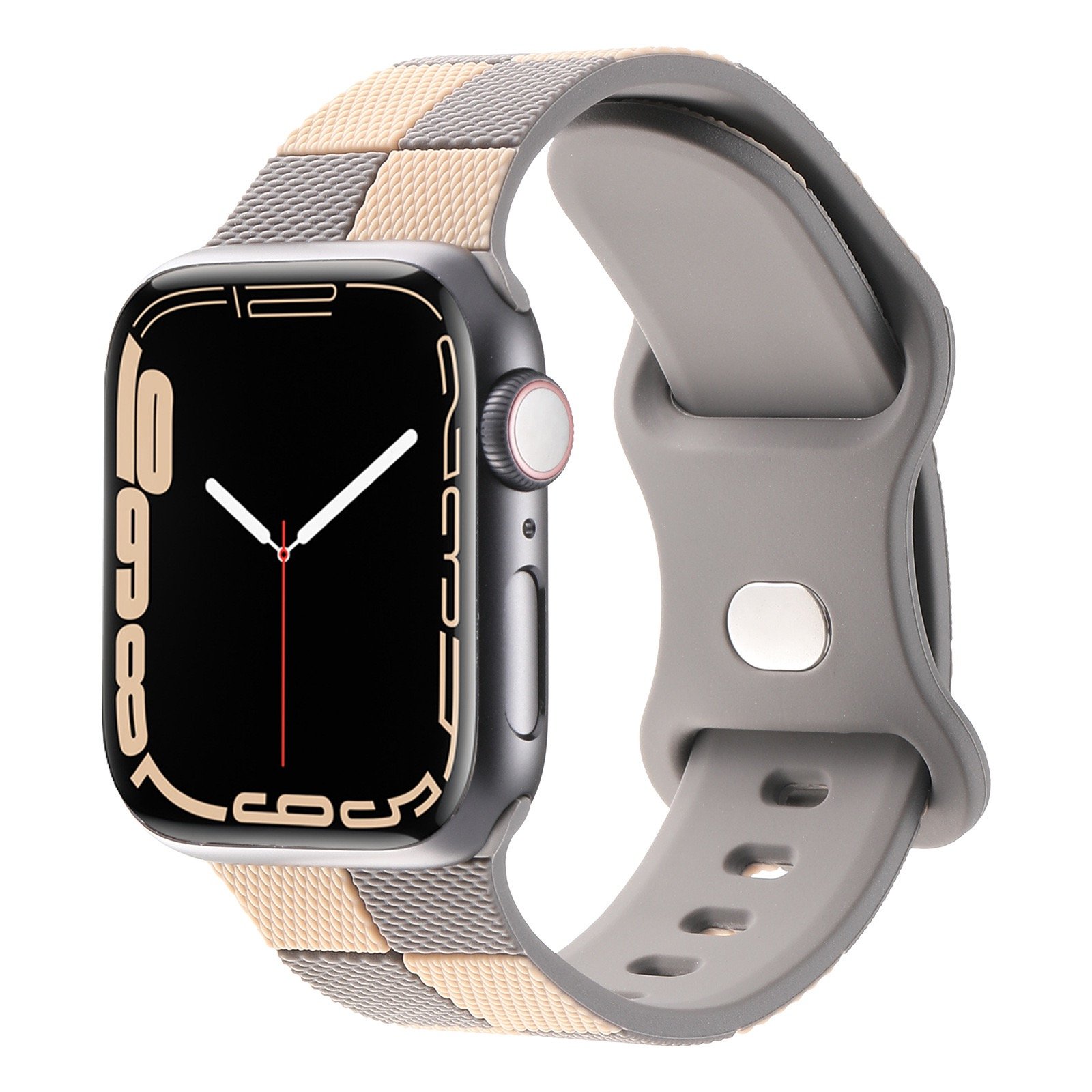 Two Colors Soft Silicone Smart Watch Band Strap For Apple Watch Strap Sport Band For Iwatch series 9 8 38mm 41mm 42mm
