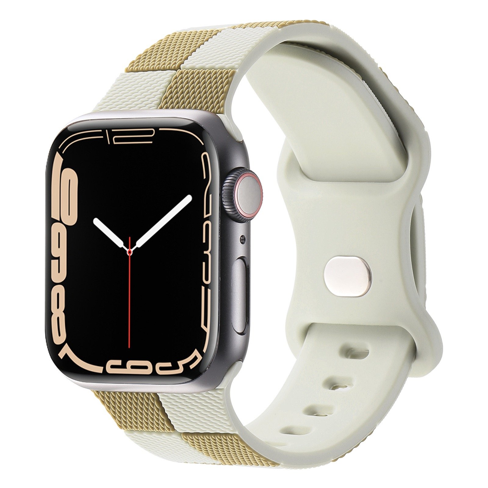 Two Colors Soft Silicone Smart Watch Band Strap For Apple Watch Strap Sport Band For Iwatch series 9 8 38mm 41mm 42mm