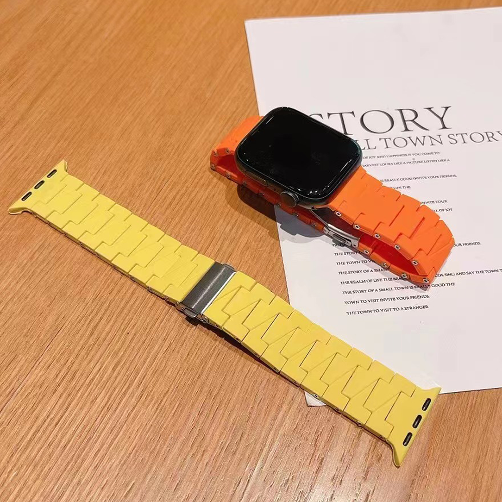 High stretch Smart Watch Belt Replacement Band Strap Silicone Rubber Band with Metal Buckle for iWatch Series 7 6 5 4 3 SE