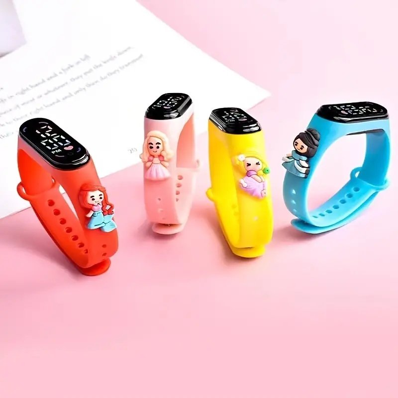 HOT SALE LED Cartoon Princess Watch Waterproof Watch For School Boys Girls Sport Touch Screen Watch For Women Students