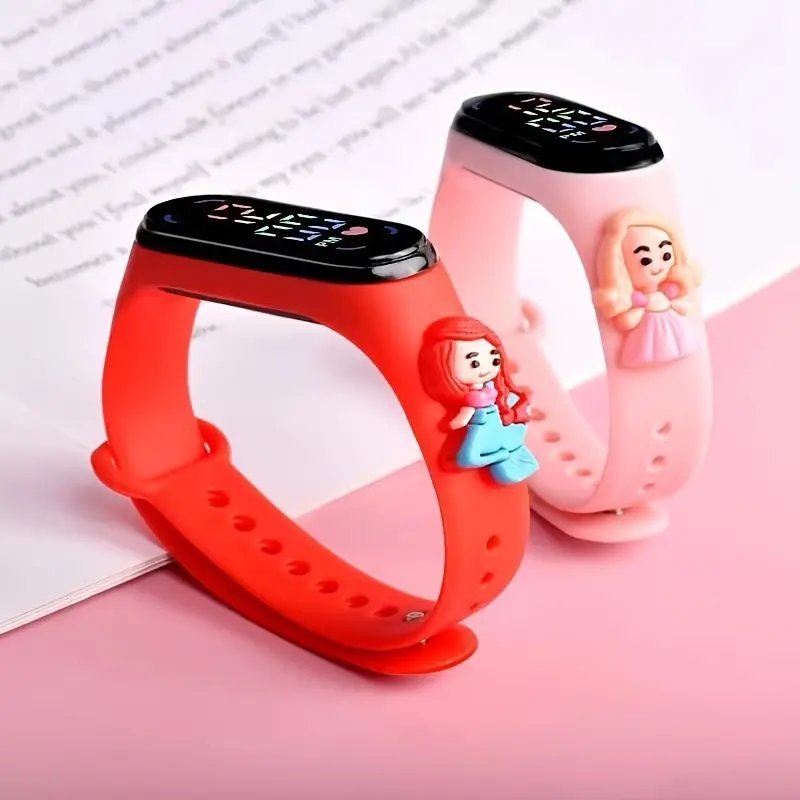 HOT SALE LED Cartoon Princess Watch Waterproof Watch For School Boys Girls Sport Touch Screen Watch For Women Students