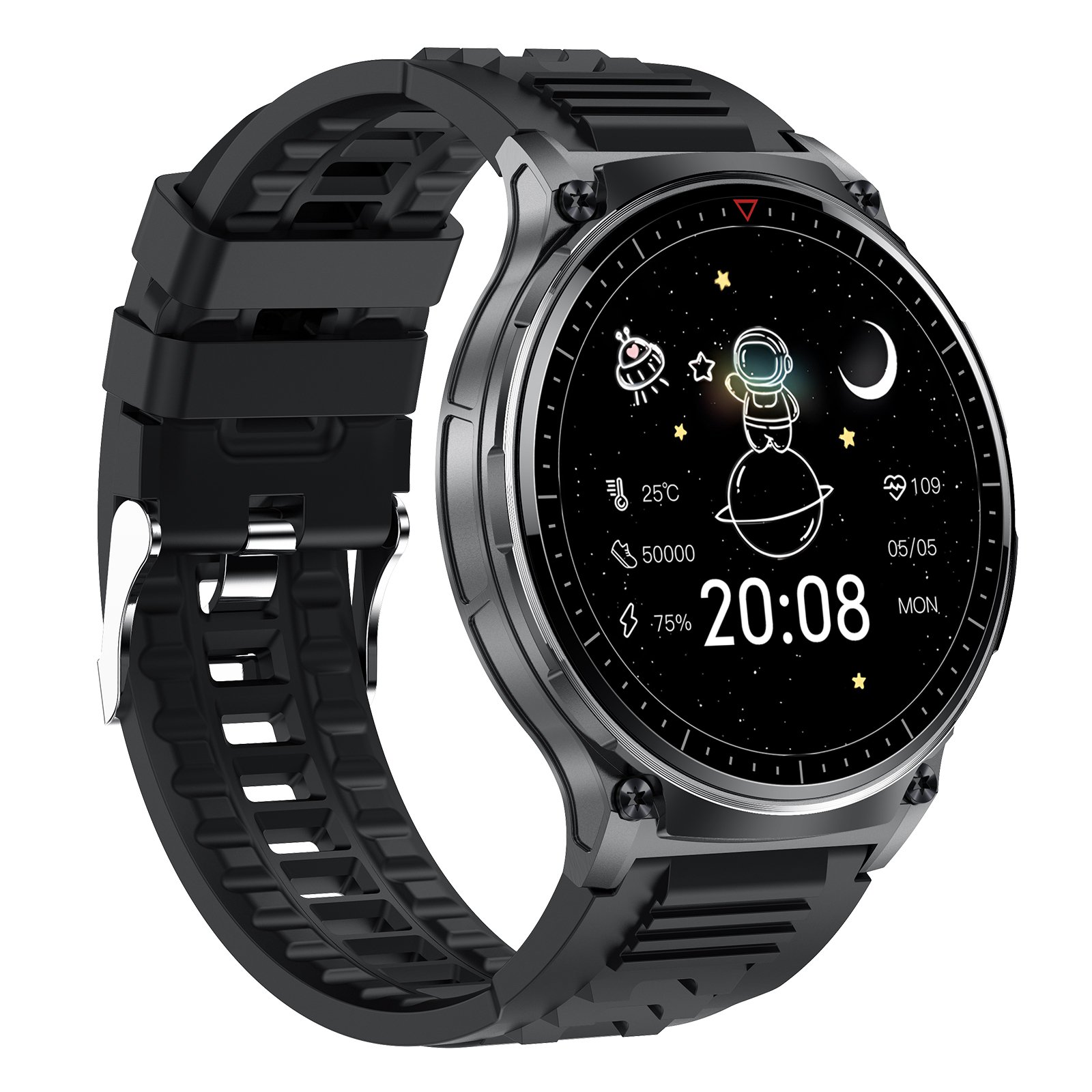 1.39inch Screen QW50 Smart Watch NFC Compass BT Call IP67 Waterproof Health Monitoring Outdoor Sports Smartwatch with Flashlight