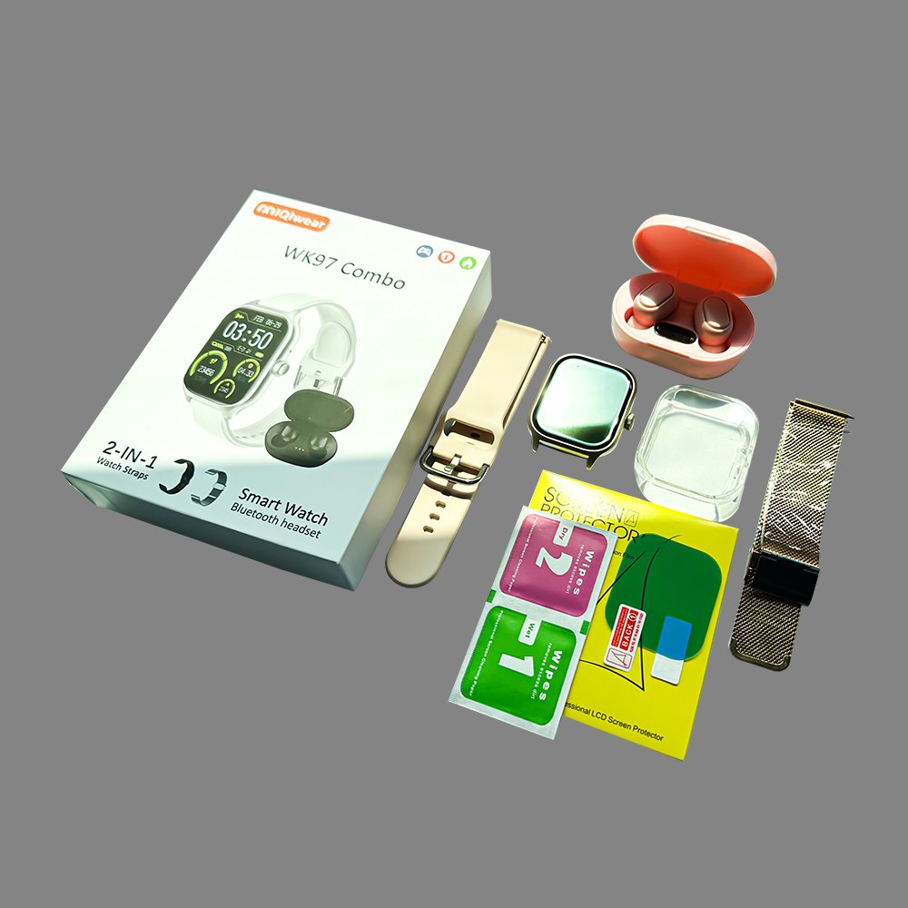 OEM Wholesale WK97 Combo Smart Watch Calculators Function Wristband Full Touch Screen TWS Headset WK97 Watch For Men And Women