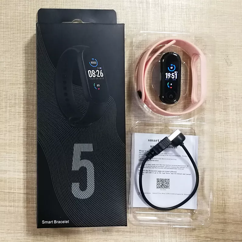 New product M5 smart watch Hot Sale Fitness Tracker Band MI 5 Heart Rate Smart Bracelet Smartwatch M5