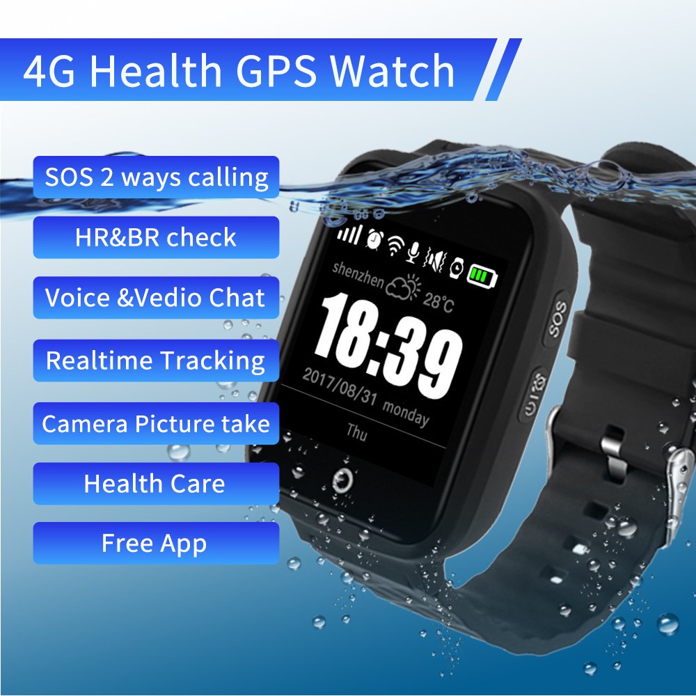 4G GPS tracking device GPS smart watch heart rate kids gps watch for children with sos and waterproof IP67