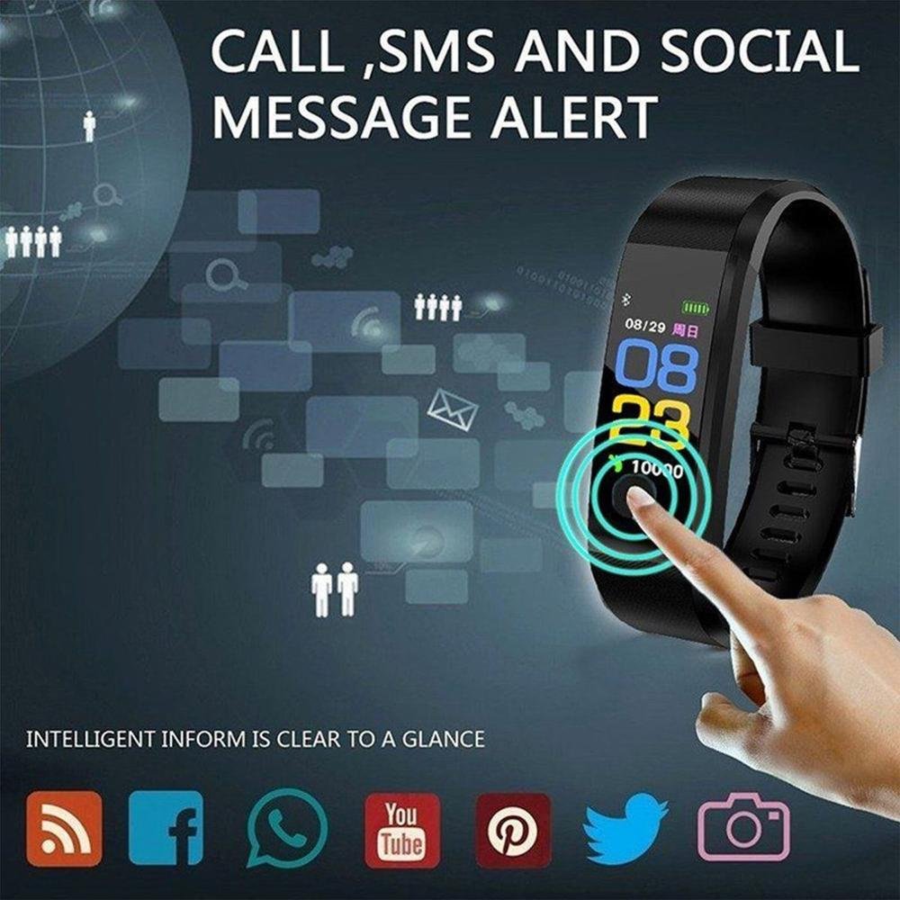 cheap 115 plus smart phones silicone sport fitness heart rate monitor band watch wristband