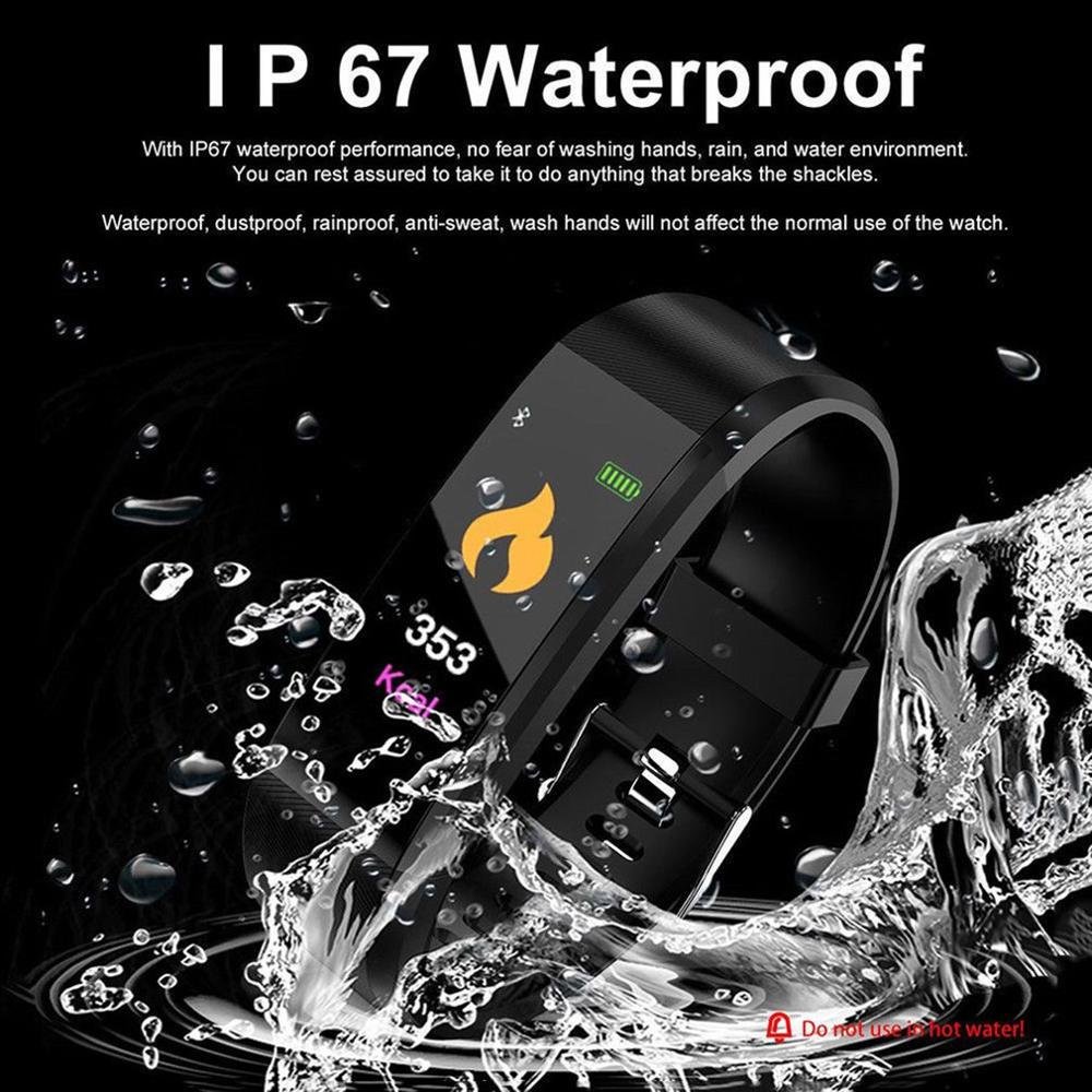 cheap 115 plus smart phones silicone sport fitness heart rate monitor band watch wristband